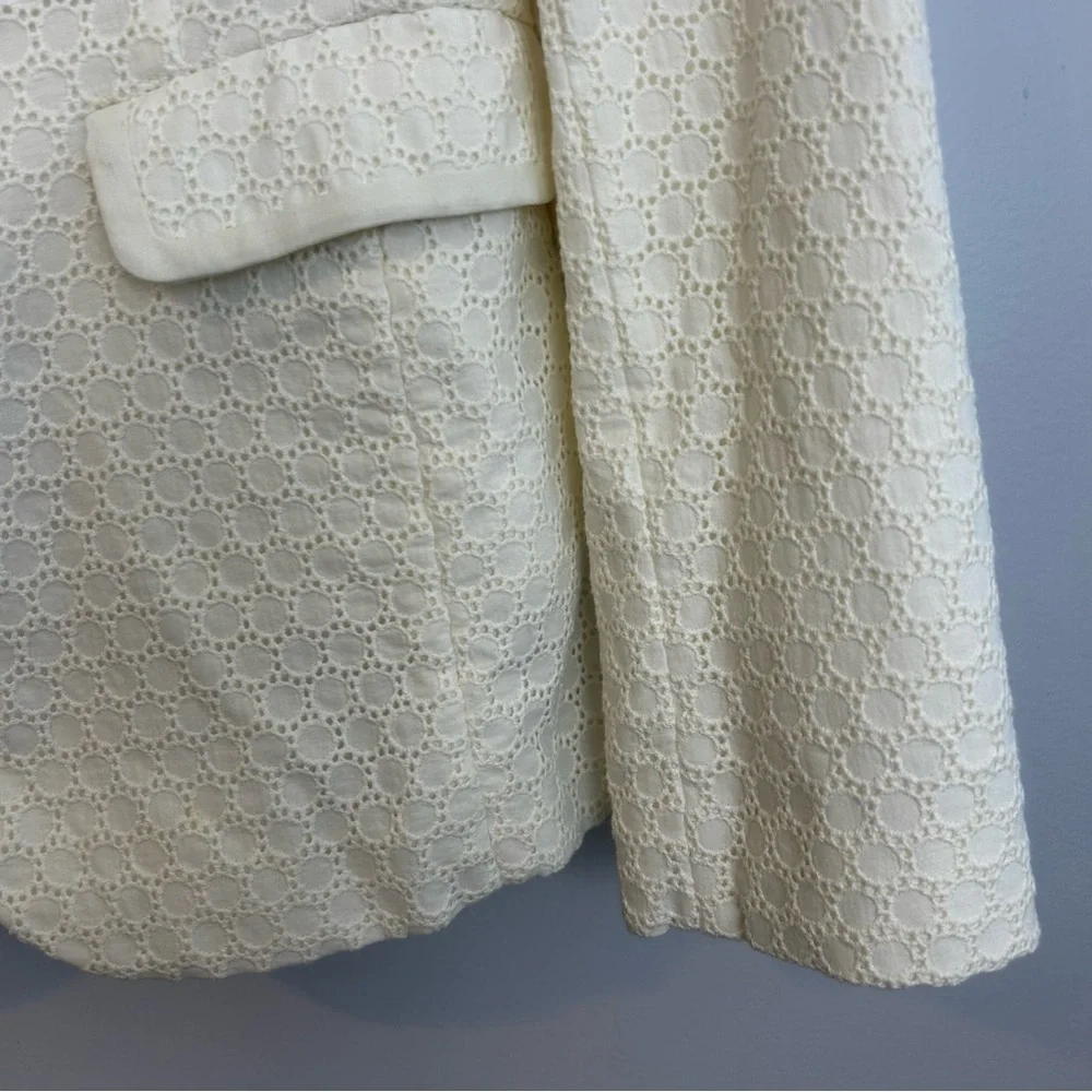NWOT Boden Ivory Eyelet Lace Cotton Fitted Blazer/Jacket Size 4 NEW
